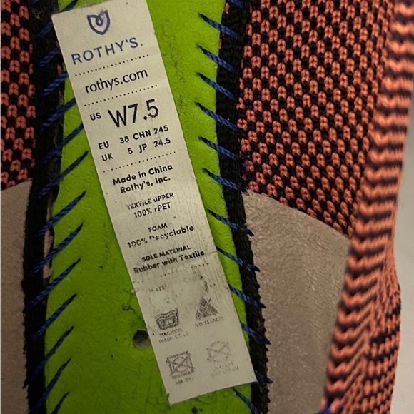 Rothy’s The Point Rose Pink Blue Ballet Flat Shoes Size 7.5 Great Condition - Picture 7 of 9